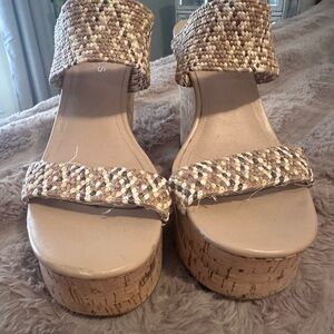 Charles David Multitone Wedge Sandals